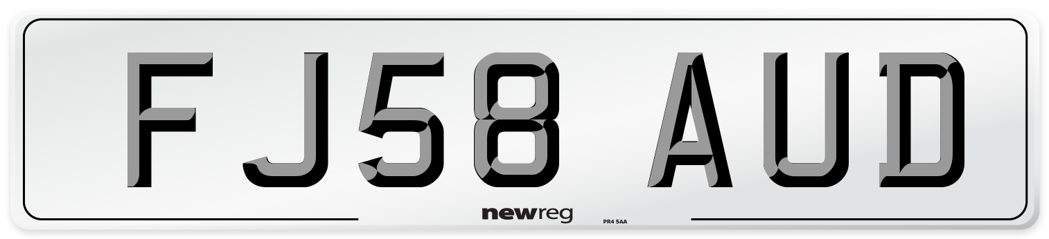 FJ58 AUD Number Plate from New Reg